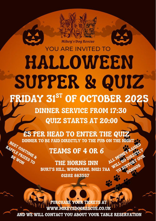 Halloween Supper & Quiz Night Ticket - Friday 31st Oct 2025