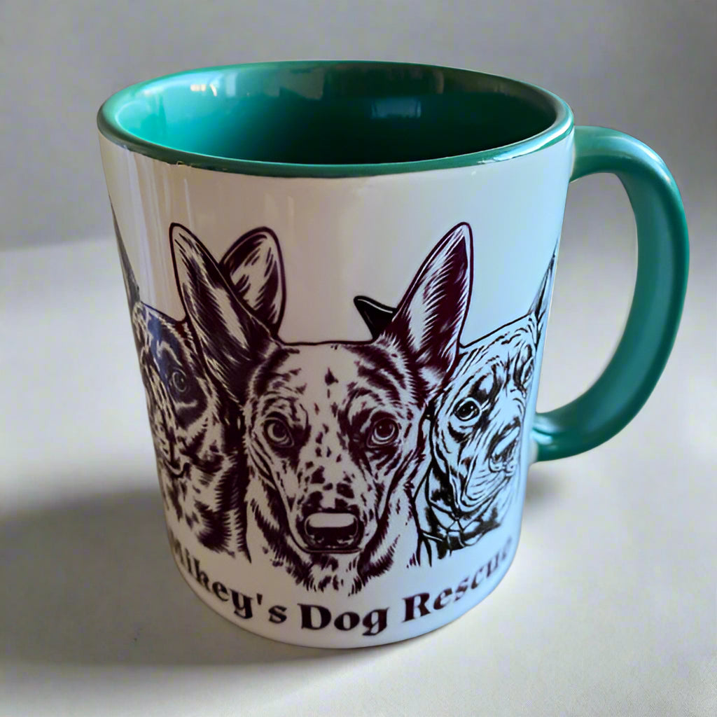Mikey's Dog Rescue Mug in Green