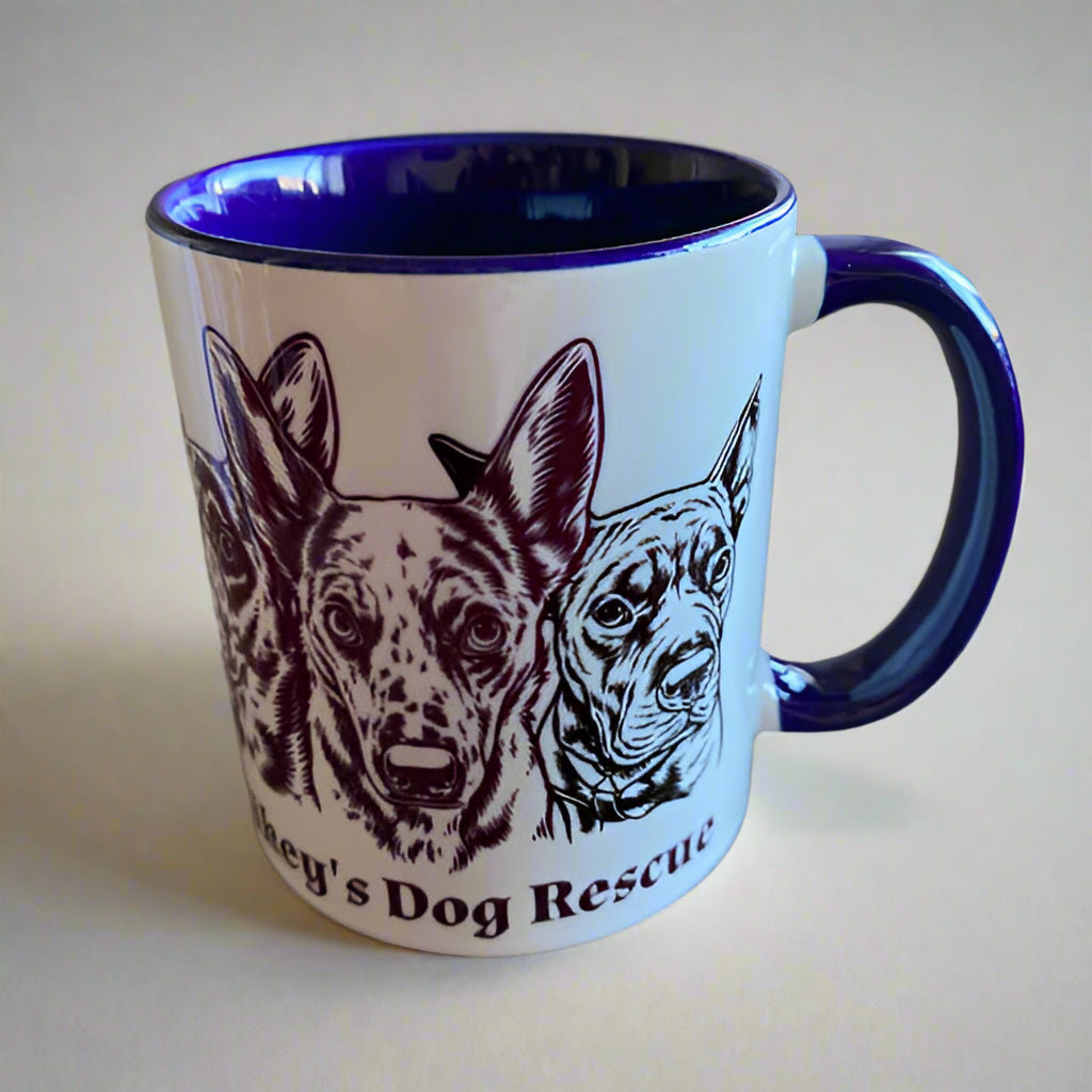 Mikey's Dog Rescue Mug in Navy Blue