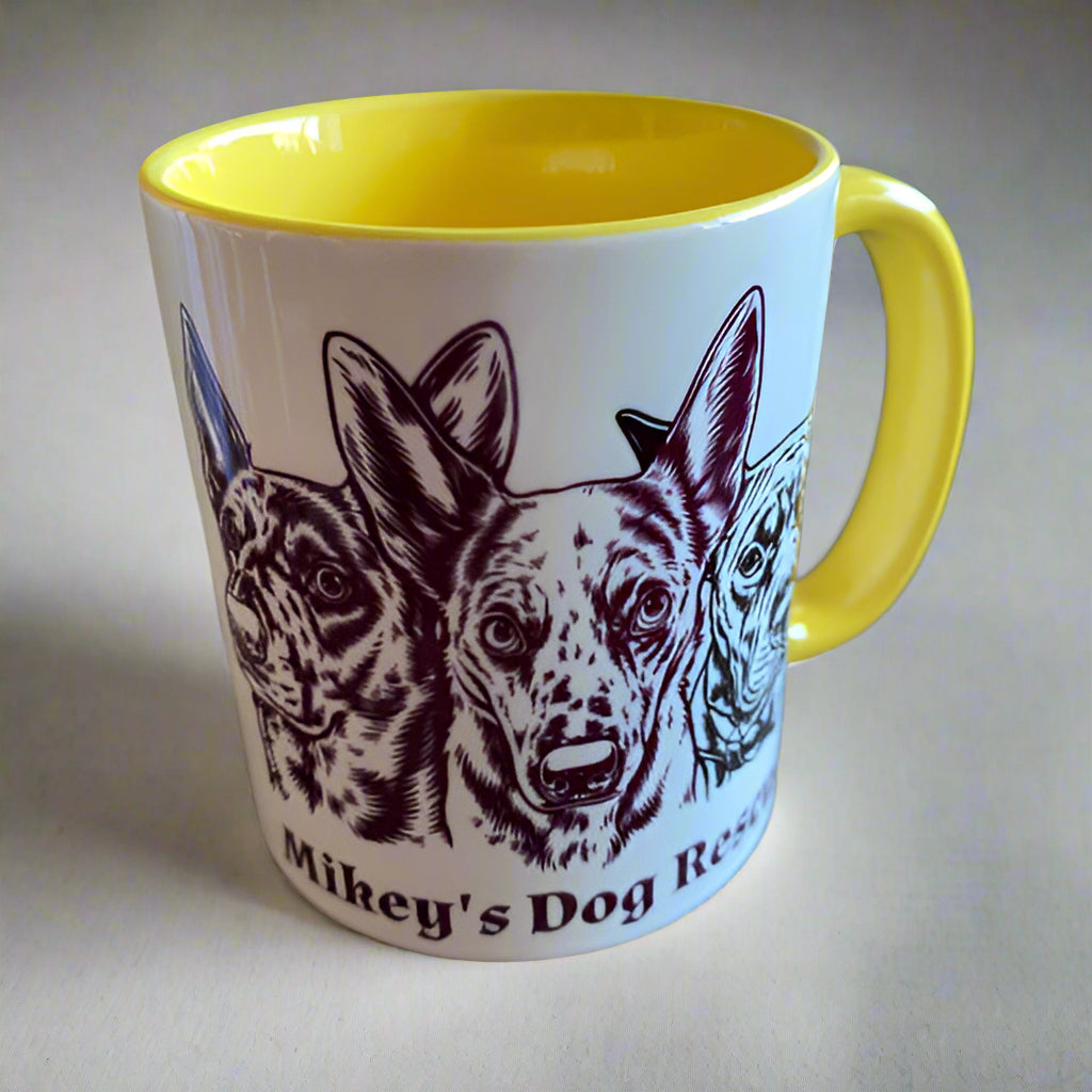 Mikey's Dog Rescue Mug in Yellow